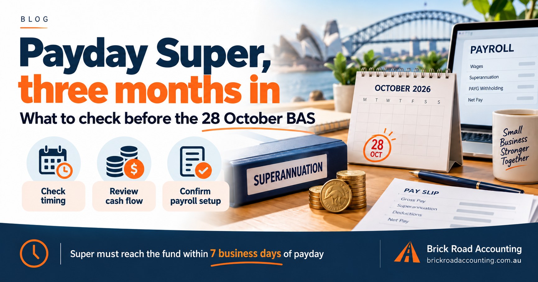 Payday Super, three months in: what to check before the 28 October BAS – Brick Road Accounting